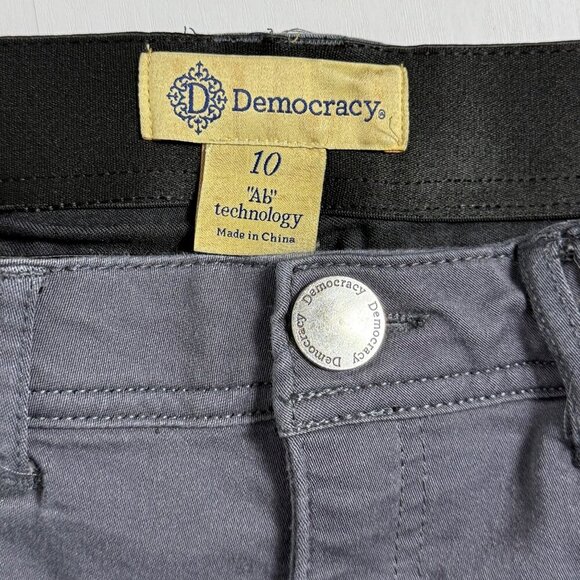 Democracy Jeans Womens Sz 10 Ab Technology Mid Rise Skinny Stretch Gray Denim - Picture 7 of 10